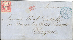 KERASSUImperforateE. 80c. Empire cancelled GC 5090 on letter stamped ...