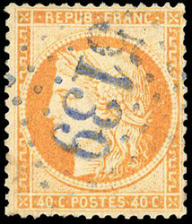 KUSTEImperforateJE. 40c. Seat cancelled GC blue 5139. Superfine