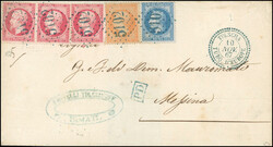 TULSCHA. 40c. and 80c. Empire (baImperforatee de3) + 20c. Lauré ...