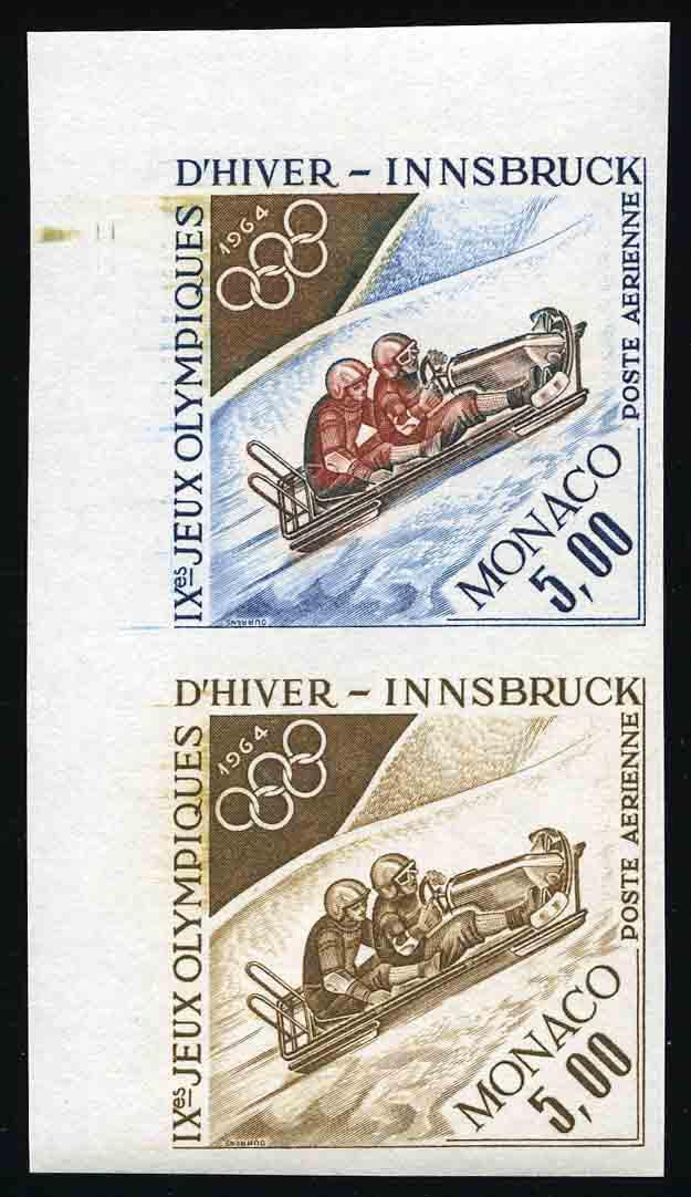 + Airmail No. 83. TOKYO Olympic Games. Pair Color Trial. Very Fine