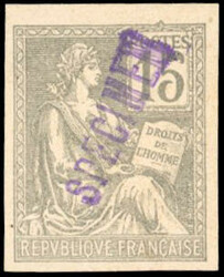 Try of the 15c. Mouchon in grey. Imperforate. Overprinted SPECIMEN. ...