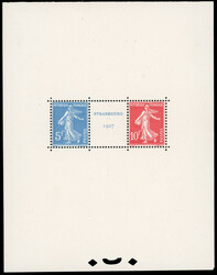 Strasbourg Exhibition Block. Fold. Very Fine. (Estimate 3600€)