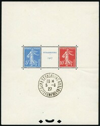 Strasbourg Exhibition Sheet with stamp without stamp. Very Fine. ...