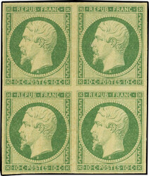 Try of the 10c. in green. Block of 4. on normal paper. SuperFine. ...