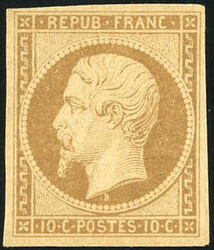 10c. bistre-jaune. GraImperforatee freshness. Very nice gum. ...