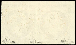 Pair of the 10c. bistre-jaune. cancelled PC. Corner sheet margin. ...
