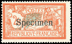 2F. Orange and green-blue merson. "SPECIMEN" overload. Very Fine. ...