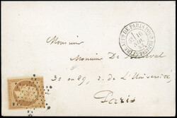 10c. bistre-jaune cancelled star on local letter with correspondence ...