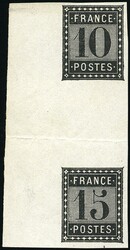 Essai de l'imprimerie Nationale. Pair with 10C interpanel. and 15c. ...