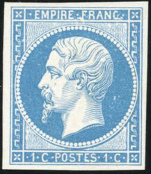 Tries of the 1c. 10 pieces of various and rare shades (blue, green, ...