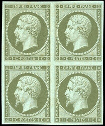 1tsp. olive. Block of 4. 2 copies **. Very Fine. (Estimate 1200€)