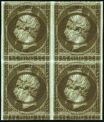 1tsp. olive. 4 x 2 block. Sheet margin. Double printing, one of which ...