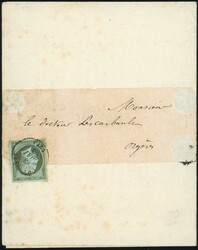1c. Olive on document cancelled of May 1863. Very Fine. (Estimate ...