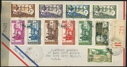 + PA n°20. 11 values, cancelled on letter stamped with the Post mark ...