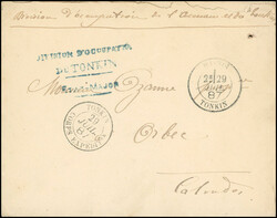 Lettre frappée du Post mark roImperforate TONKIN - CORPS ...