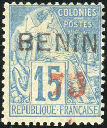 75on 15c. blue. Red overload. Very Fine. (Estimate 1300€)