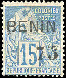 75c. on 15c. blue. GraImperforatee freshness. SuperFine. (Estimate ...