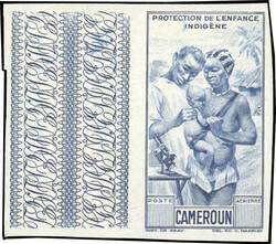 Airmail. Colour test in blue. Without values in the cartridges. Sheet ...