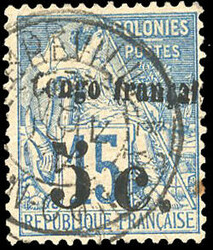 5c. on 15c blue. cancelled SuperFine. (Estimate 275€)