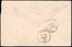 1tsp. olive + 40c. grey + 20c. blue. cancelled star 4 on letter ...