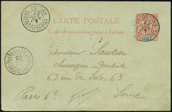 Postal stationery. Postal stationery of the 10c. red on green ...