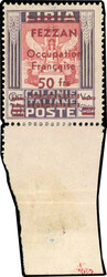 50F. on 75c. violet et rouge. Bas de feuille. Very Fine. (Prix ...