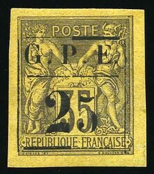 25 on 35c. violet-noir on jaune. "25" avec gros "2". Case 50. ...