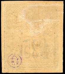 25 on 35c. violet-noir on jaune. Variété accent grave sur le "E". ...