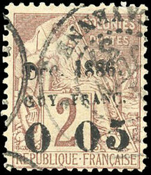 0F.05 on 2c. of 1891. cancelled Post mark. Very Fine. (Estimate ...