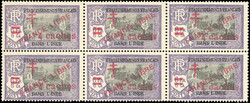 4ca. on 6fa. 6ca. violet et noir. Variété surcharge "PRANCE LIBRE" ...
