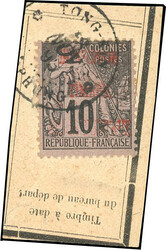 Postal parcels. 10c. black or lilac. cancelled Post mark of TONG-KIN ...