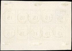 15c. Pane of 10 stamps. cancelled TAMATAVE of 30 September 1891. Not ...
