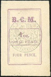 4d. Lilac-rose. ''BRITISH VICE CONSULATE ANTANANARIVO'' in black. ...