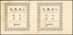 1st. 5v. black. Horizontal pair. Very Fine