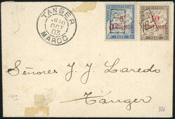 5c. on 5c. blue overload P.P + 10c. on 10c. brown surcharge P.P. ...