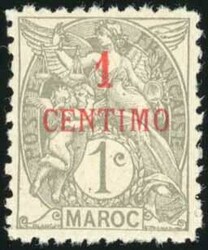 1c. on 1c. grey. Serrated 11. Fine