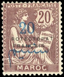 20c. on 20c. lilac brown. ''ROTECTORAT'' overload. SuperFine. ...