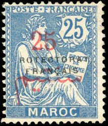 25c. on 25c. blue. ''ROTECTORAT'' overload. SuperFine. (Estimate ...