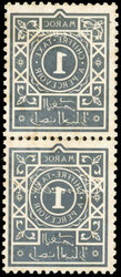 Tax stamps. 1c. black. Vertical pair with print on the back of the ...