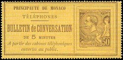 Timbres Téléphone. 50c. brun on jaune. Very Fine. (Prix estimé ...