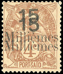 15m. on 4c. brown. Double overload variety. SuperFine. (Estimate ...