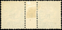10m. on 25c. light blue. Paper X. Pair vintage 6. Rare because it is ...