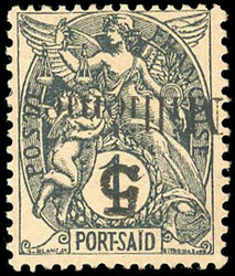 5m. on 1c. grey-black. Reversed overload variety. SuperFine. ...