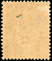 5m. on 1c. grey-black. Reversed overload variety. SuperFine. ...