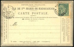Postal stationery. Postcard n°ARCP1 franked at 5c. with Colonies ...