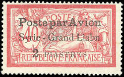 Airmail. 2pi. on 40c. red and blue. Error "LIABN" instead of LEBANON. ...