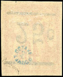 25c. on 40c. red-orange. Reversed overload. Superbly fresh beard. ...