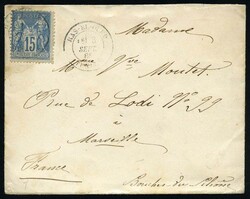 Pioneer. Stamp of France. 15c. cancelled RAS-EL-OUED of 3 September ...