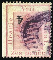 4 on 6p. Overprint inverted. Fine. (Estimate 550€)