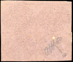 1/2Fine. grey-lilac. Block of 4, with double fillet Superber. 1 light ...